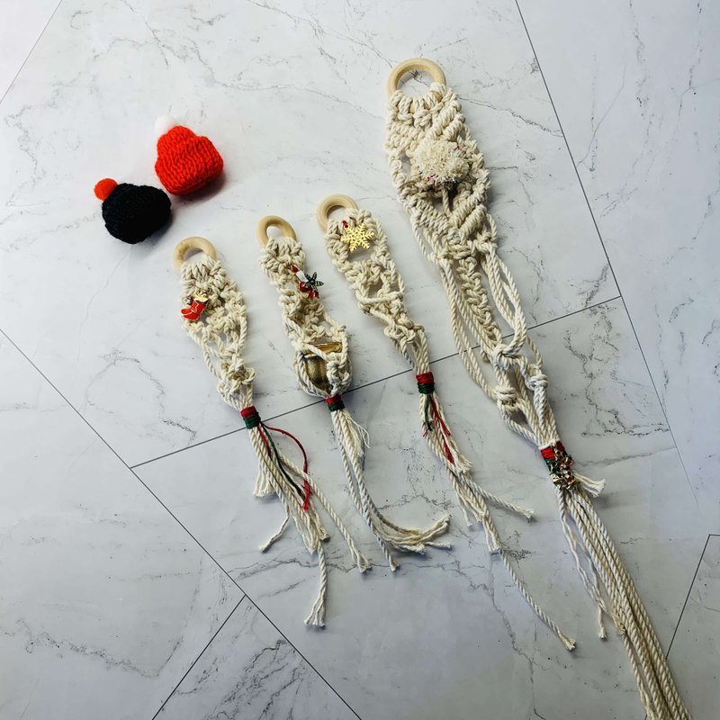 圣诞特制 Macramé 花边结 空气凤梨 居家挂饰 礼物-不含植物 - 植栽/盆栽 - 棉 白色