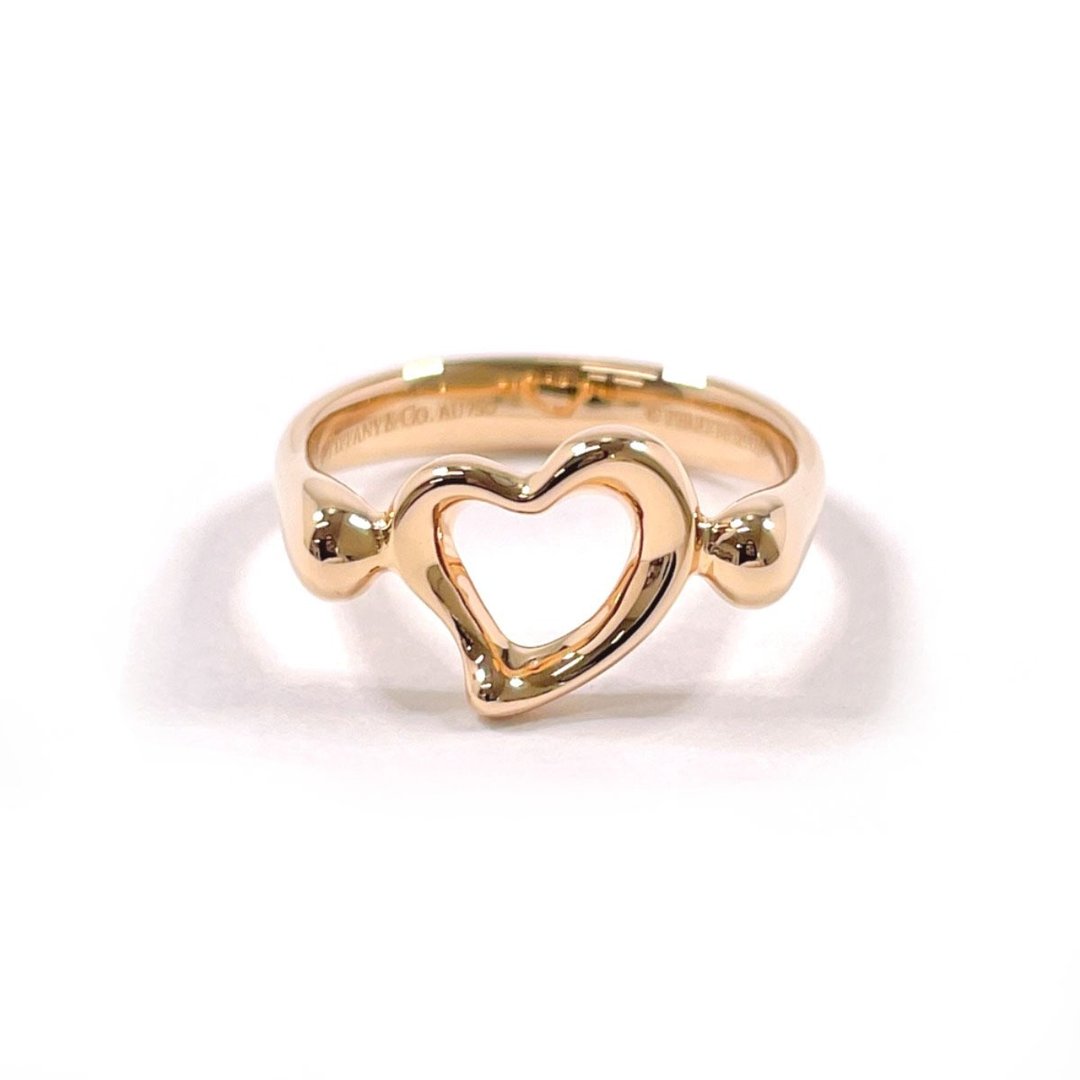 【日本直寄．二手美品】7号 蒂芙尼 TIFFANY&Co. 戒指 经典心形 Elsa Peretti 18K 玫瑰金 - 戒指 - 贵金属 金色