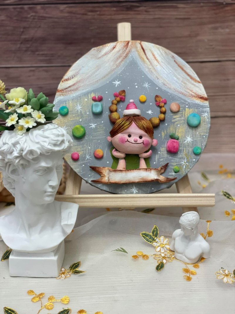 手作黏土画似颜绘 - 订制画像 - 棉．麻 