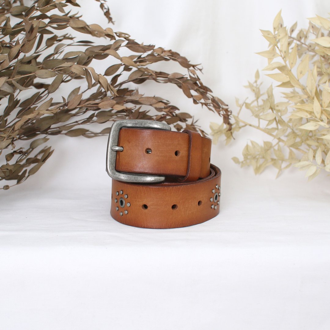 Back to Green - 经典复古腰带 花朵 // vintage belt - 皮带/腰带 - 真皮 