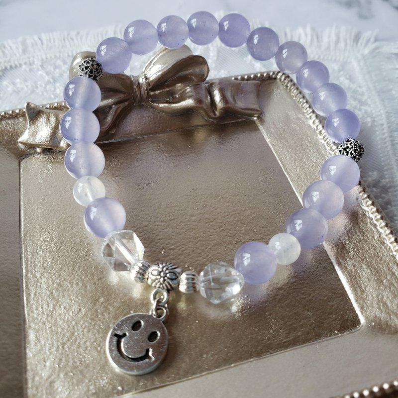 【缓解负面情绪 & 提升魅力】紫玉晶 & 月亮石 & 白晶 - 手链/手环 - 水晶 