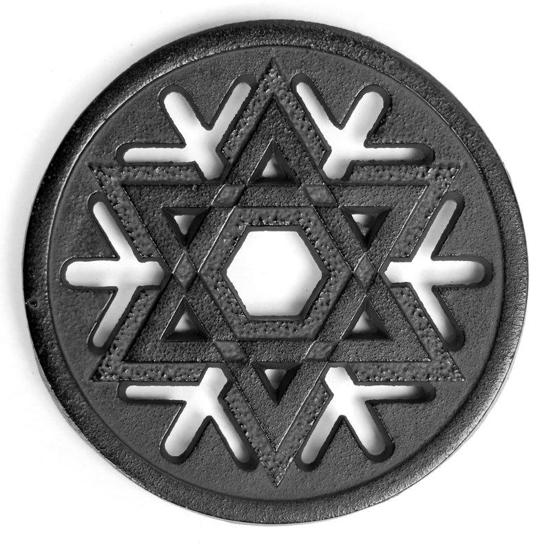 及富 南部铁器 壶垫 雪花 13.8cm 日本制 - 杯垫 - 其他金属 黑色