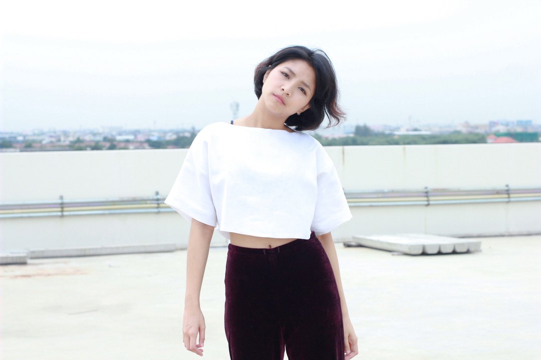 Tied Up Crop - 女装上衣 - 棉 白色