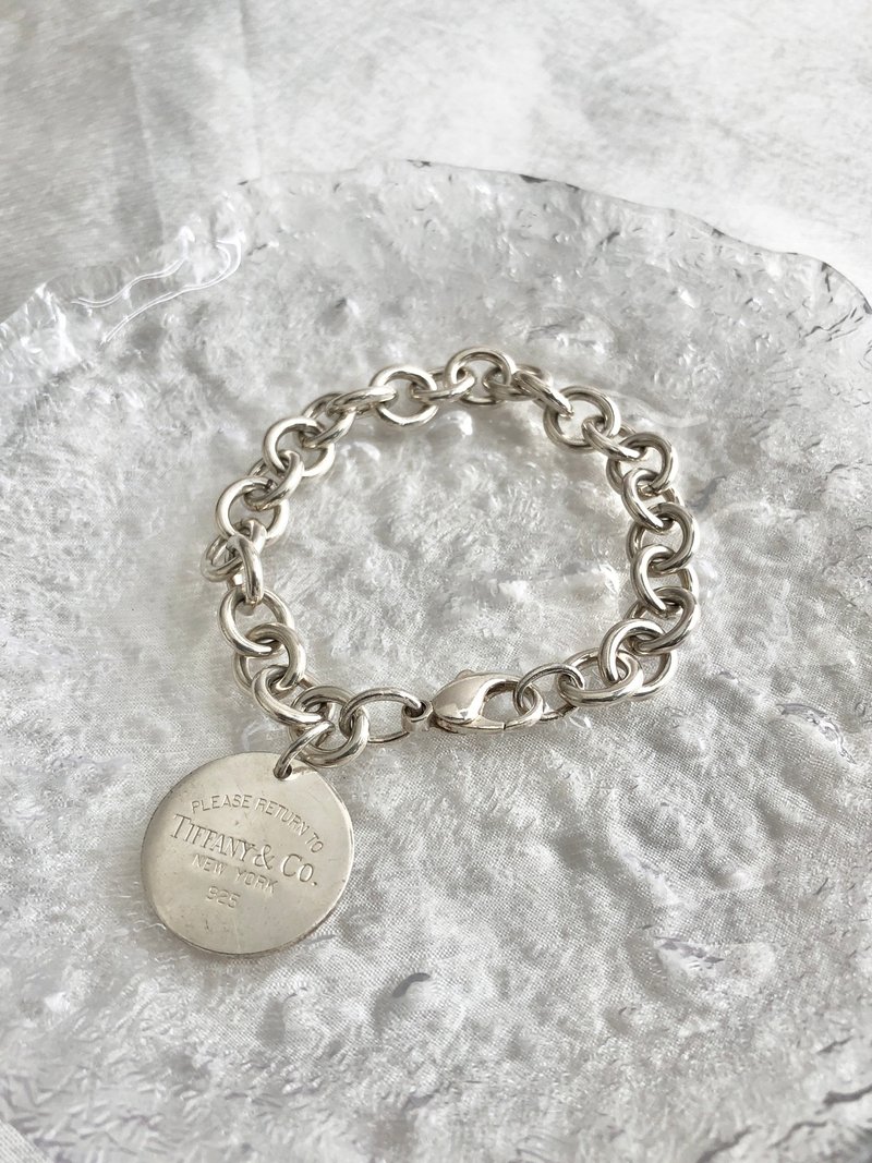【VintageShop solo 日本直送中古包专卖店】Tiffany & Co. 蒂芙尼 Return to Tiffany 银饰 手链 圆形坠饰 925 ffek3f - 手链/手环 - 纯银 银色