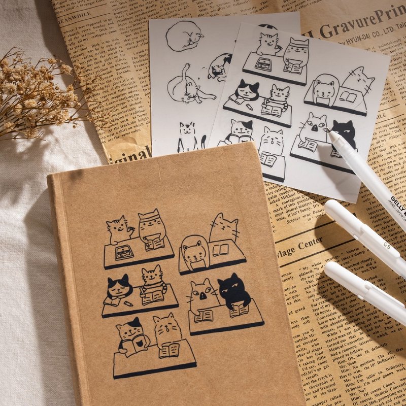 【文聚】 转印 三合一 多功能 笔记本-猫咪学堂  创作组 - 笔记本/手帐 - 纸 卡其色