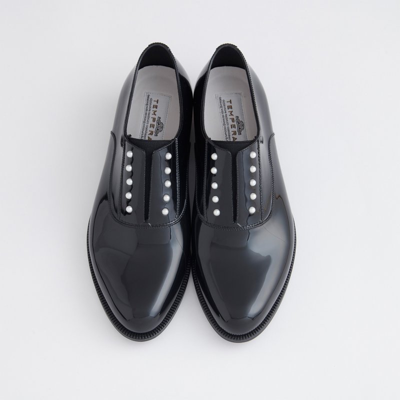 PEIGE (BLACK) PEARL STUDS PVC OXFORD 珍珠铆钉牛津鞋 - 雨鞋/雨靴 - 防水材质 黑色