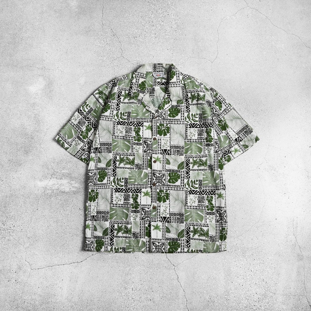 Vintage Aloha Shirts 夏威夷衫 / Vintage 古着 - 男装衬衫 - 棉 绿色
