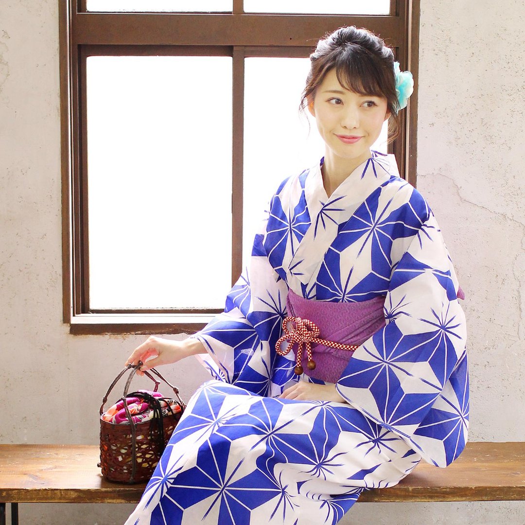 日本 和服 女性 浴衣 腰封 2件组 F Size x86-39a yukata - 其他 - 棉．麻 蓝色
