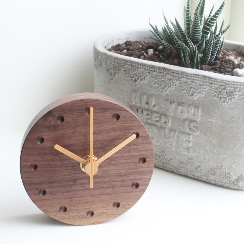CLOCK_10 桌立时钟 (无闹钟) 可磁吸 壁挂 黑胡桃 - 时钟/闹钟 - 木头 咖啡色