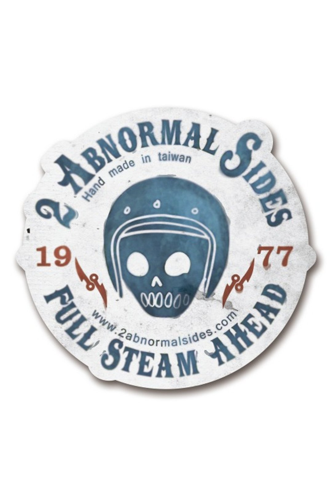Helmet Skull 2AS Brand Sticker ｜安全帽骷髅2AS品牌防水抗UV贴纸(圆) - 贴纸 - 纸 蓝色