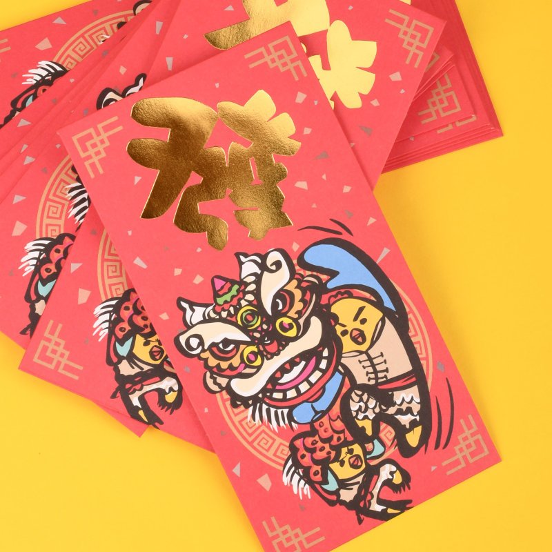 做乜鸡烫金环保利事封 - 卡片/明信片 - 纸 多色