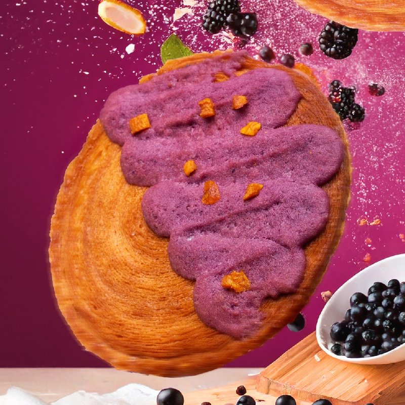 黑醋栗软饼干扁可颂千层酥 美式软饼干点心 - 零食/点心 - 新鲜食材 咖啡色