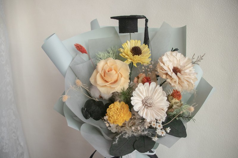 毕业大花束 多巴胺夏日毕业花束 扩香花束 三色可选 - 干燥花/捧花 - 植物．花 