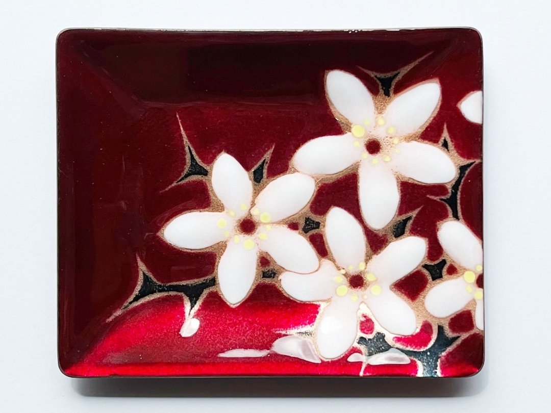 Triangular cloisonne enamel plate, moriage cloisonne - 海报/装饰画/版画 - 其他材质 红色
