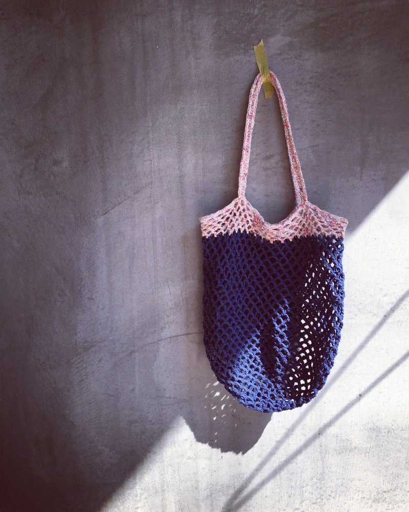 混色绵线圆底洞洞包 - 手提包/手提袋 - 棉．麻 