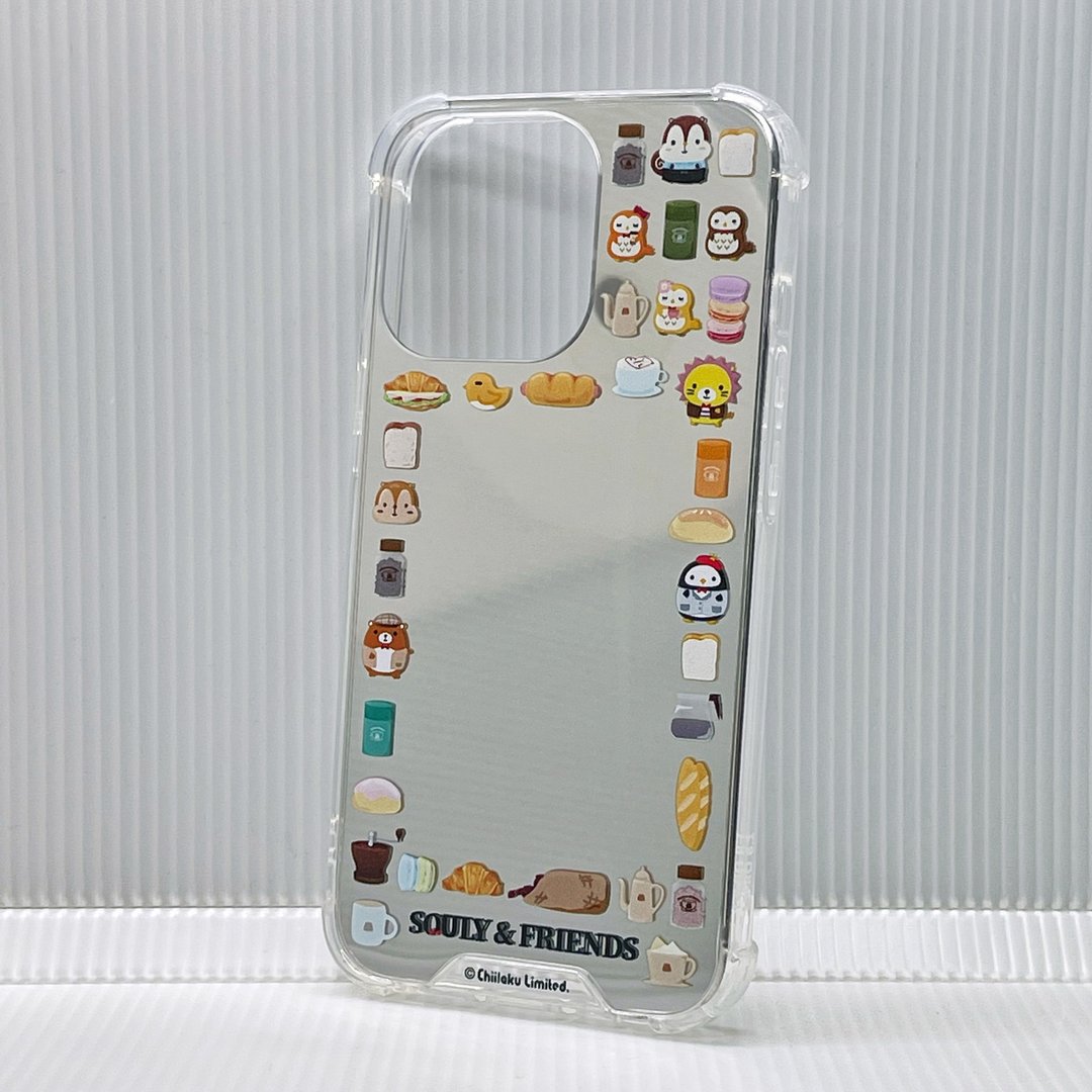 iPhone TPU 软胶电镀银镜面手提电话壳 (咖啡与甜点) - L013SQE - 手机壳/手机套 - 塑料 银色