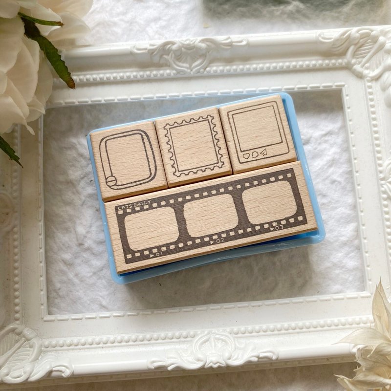 new / no.309-312 喀嚓 ka cha / 印章组 Stamp Frame Set - 印章/印台 - 木头 