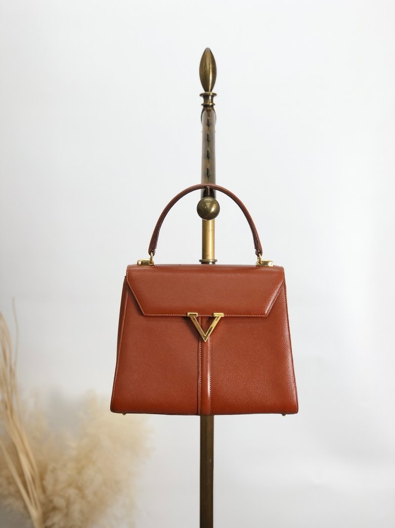 [日本直送、品牌二手包] VALENTINO GARAVANI 单肩包、驼色、标志图案、皮革、2way、复古 ht2fsu - 侧背包/斜挎包 - 真皮 咖啡色