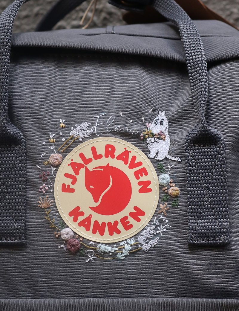 住在芬兰薰衣草森林里的Moomin噜噜米小精灵Kanken石墨灰色包 - 后背包/双肩包 - 防水材质 灰色