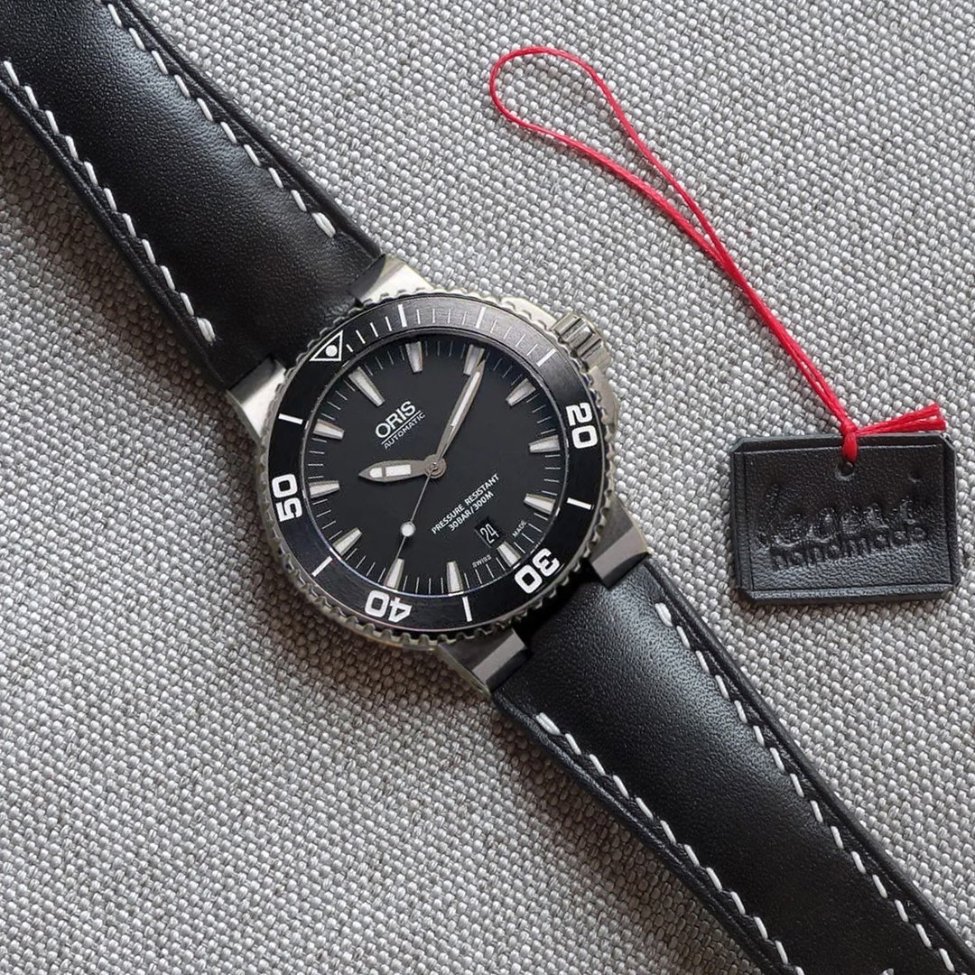 黑色 ORIS Aquis 真皮表带 - 表带 - 真皮 黑色