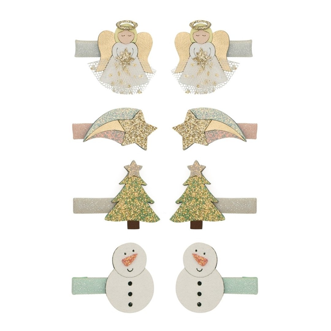 英国Mimi & Lula_AW25_Xmas圣诞小天使星星迷你发夹8入 - 发饰 - 聚酯纤维 