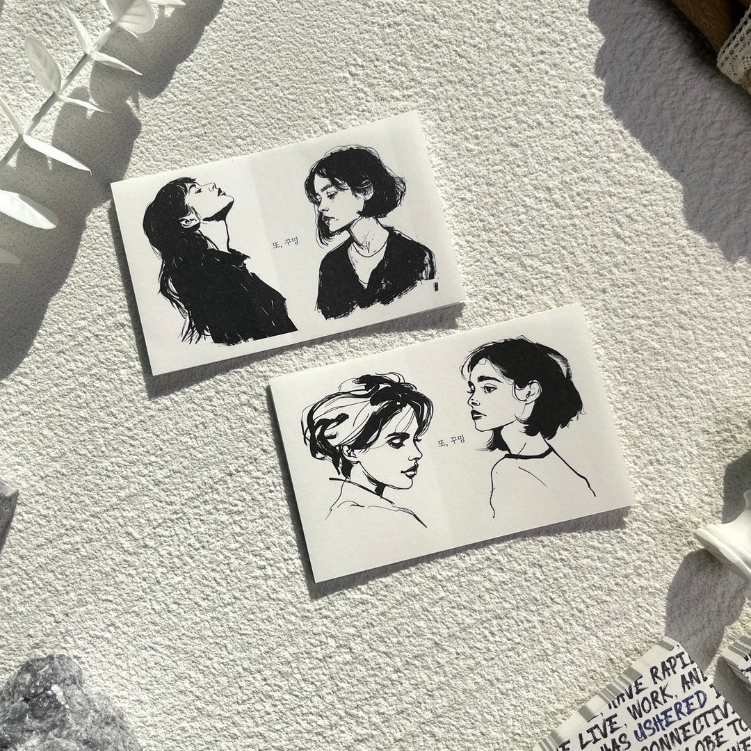 黑色素描女人贴纸 - 贴纸 - 其他材质 黑色