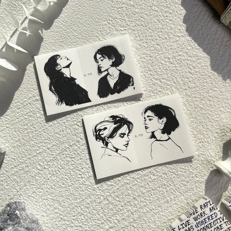 黑色素描女人贴纸 - 贴纸 - 其他材质 黑色