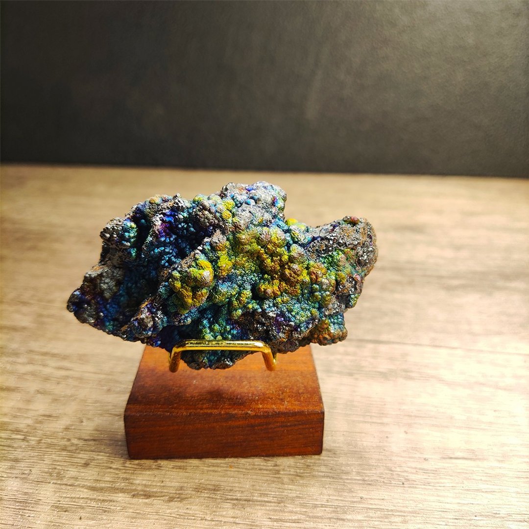 收藏級 大佛珠力泥活石(藍 金色)  招財 升運 冥想 改善氣場 - 摆饰 - 宝石 蓝色