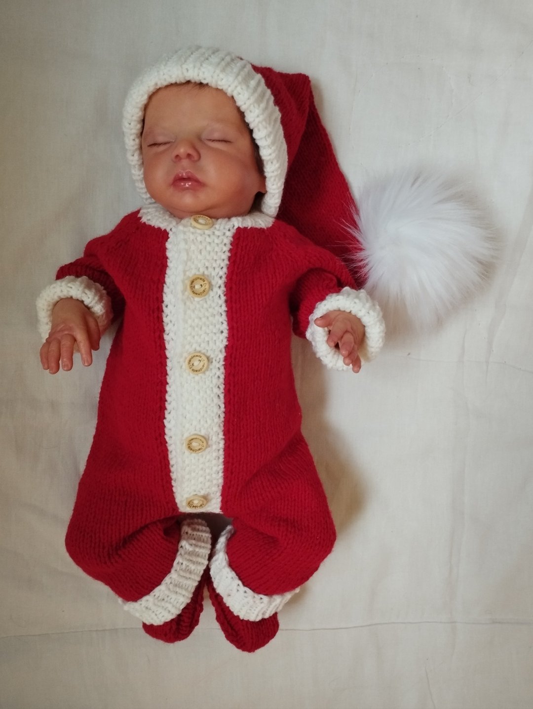 Knitting pattern for  Santa jumpsuit, cap, booties for baby 0-3, 3-6 months - Logo 设计/图案设计 - 其他材质 
