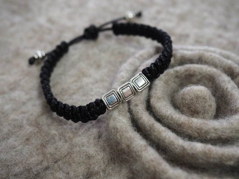 银饰蜡线手绳 手链 - 手链/手环 - 其他材质 黑色