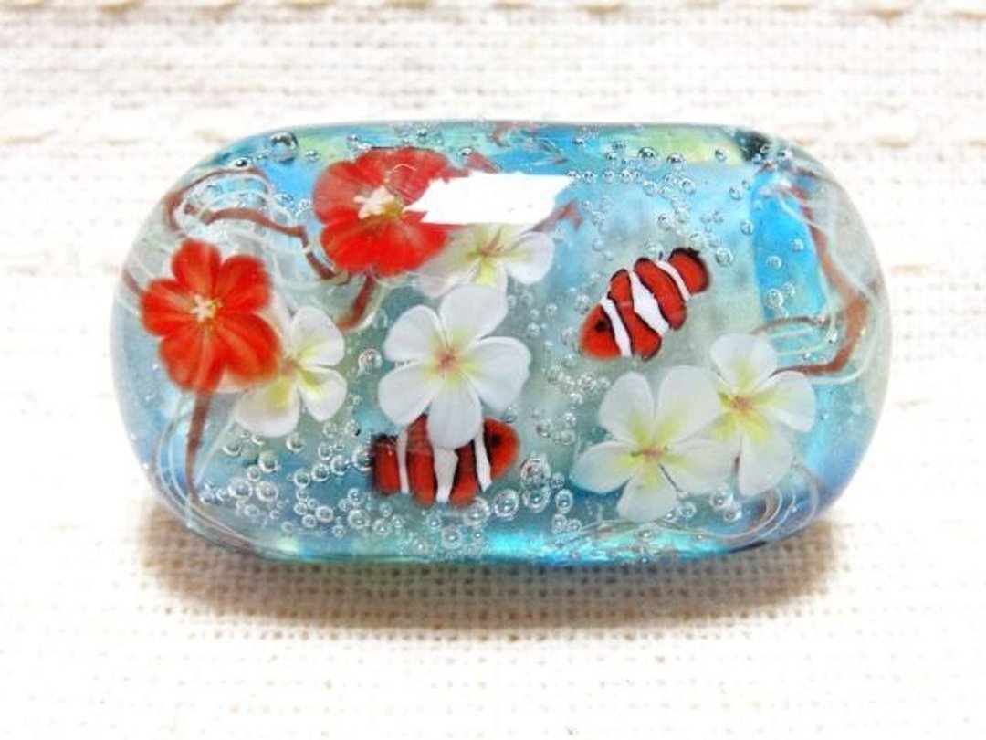 Sash clip of glass of Plumeria Hibiscus clownfish - 其他 - 其他材质 