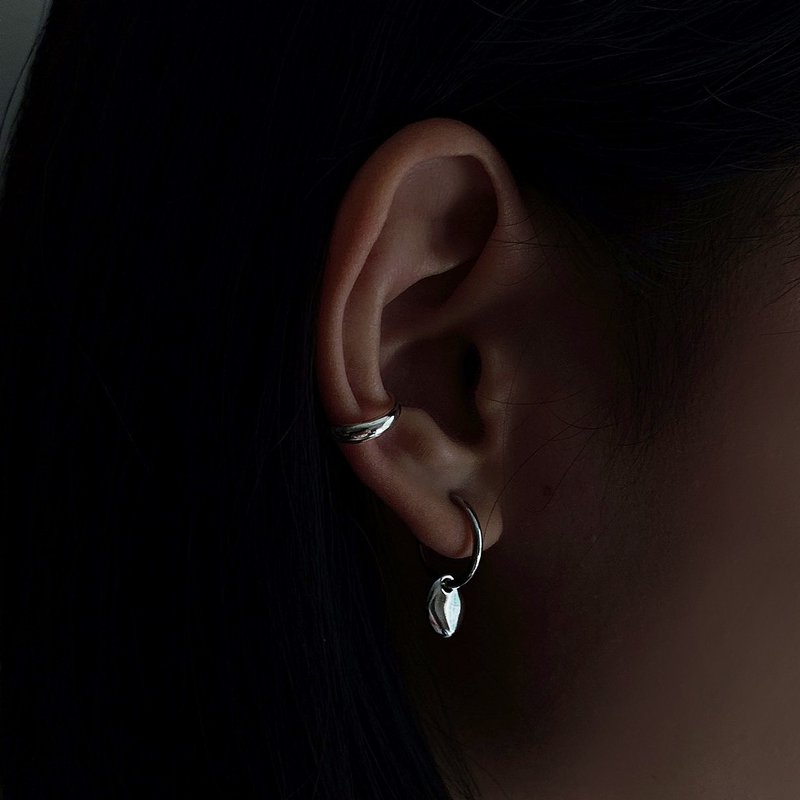 纯银耳骨扣 / 无耳洞可用 - 耳环/耳夹 - 纯银 银色