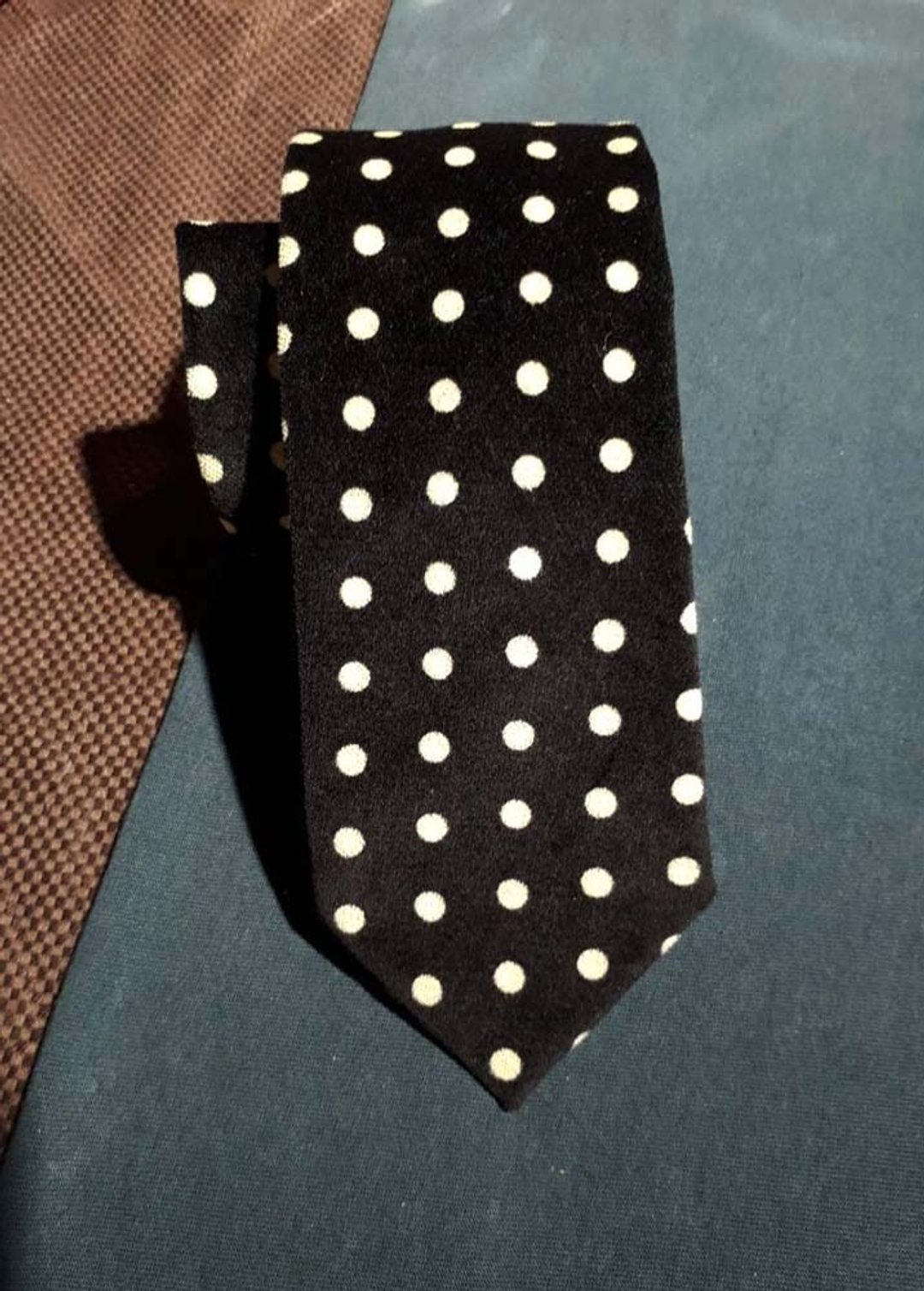 圆点点绒布　领带 Neckties　冬季限定款 - 领带/领带夹 - 棉 黑色
