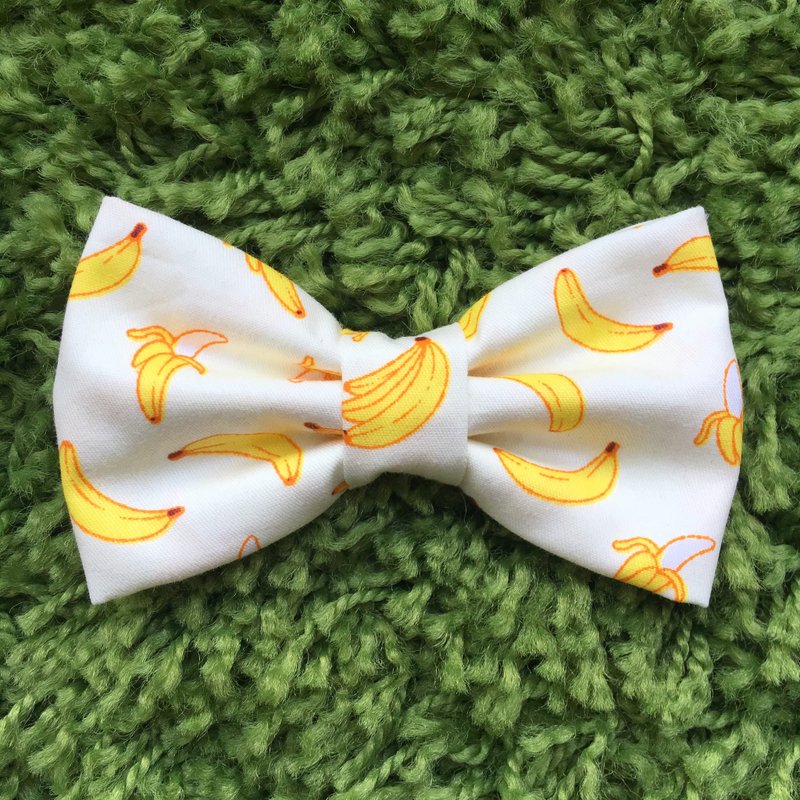 热带香蕉宠物煲呔颈圈 - 手作猫咪狗狗领结项圈 - 项圈/牵绳 - 棉．麻 黄色