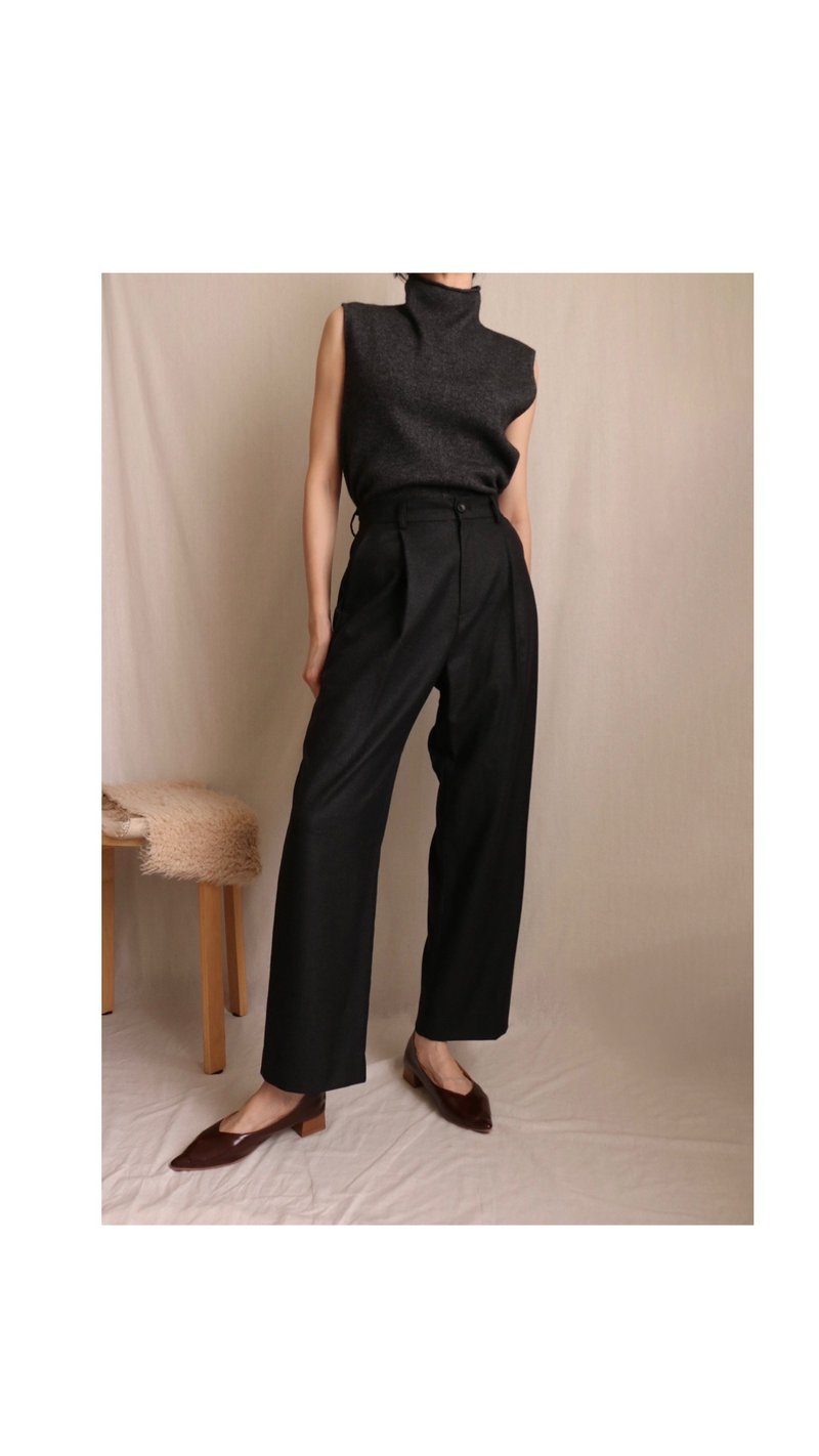 Louise Vest Top 岩灰羊毛堆高领背心 - 女装针织衫/毛衣 - 羊毛 