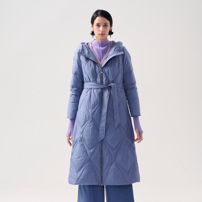 AVVJOY | 仿牛仔长版羽绒外套长袖宽松牛仔蓝色 - 女装休闲/机能外套 - 其他材质 