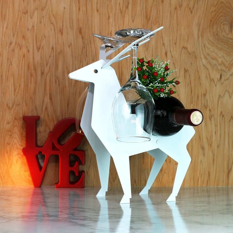 【OPUS东齐金工】欧式铁艺酒架(白)/驯鹿/红酒柜/酒杯收纳/入厝礼 - 收纳用品 - 其他金属 白色