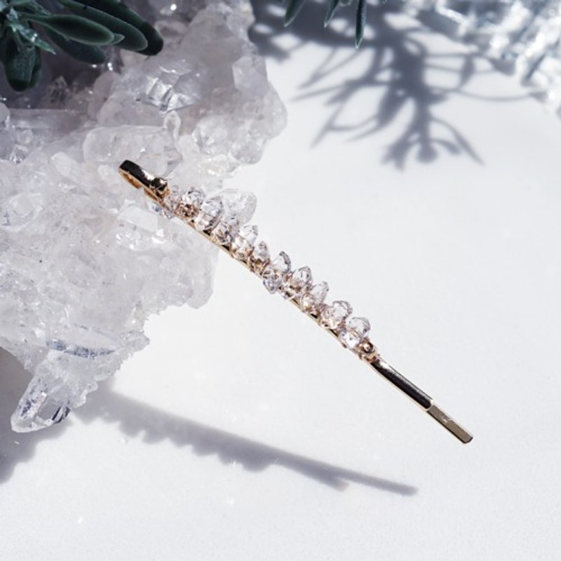 Herkimer diamond string jewel hairpin Catharina - 发饰 - 宝石 透明