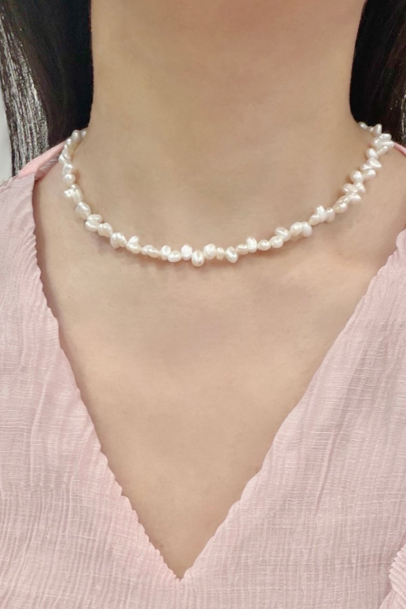 Lily Valley 漫舞珍珠 | 手工串珠项链 - 项链 - 半宝石 白色