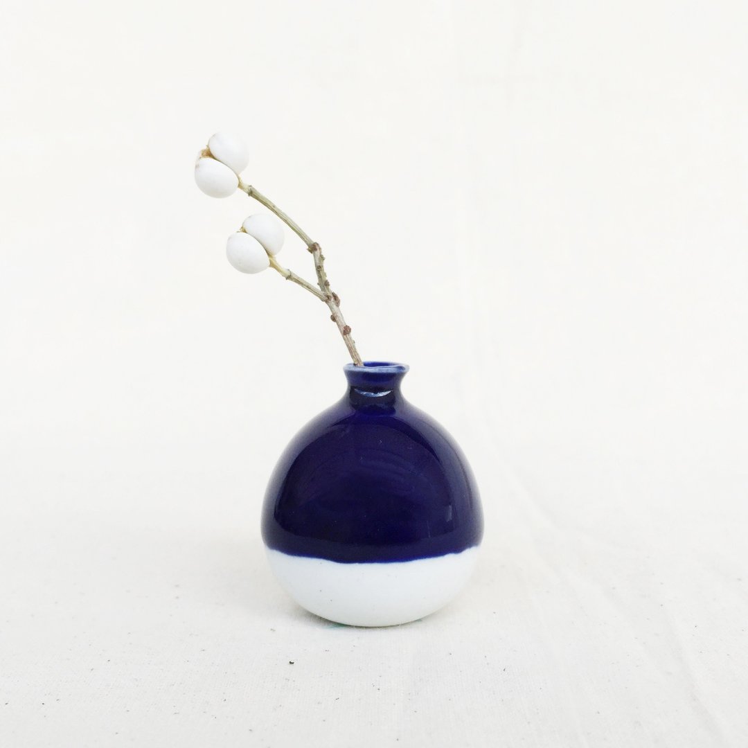 手工陶瓷迷你花器－青花蓝 - 花瓶/陶器 - 瓷 蓝色