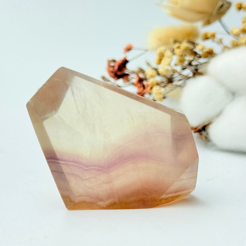 胭粉萤石随形 七彩萤石 山形千层 超透萤石 稀有彩虹光 粉20 - 摆饰 - 水晶 多色