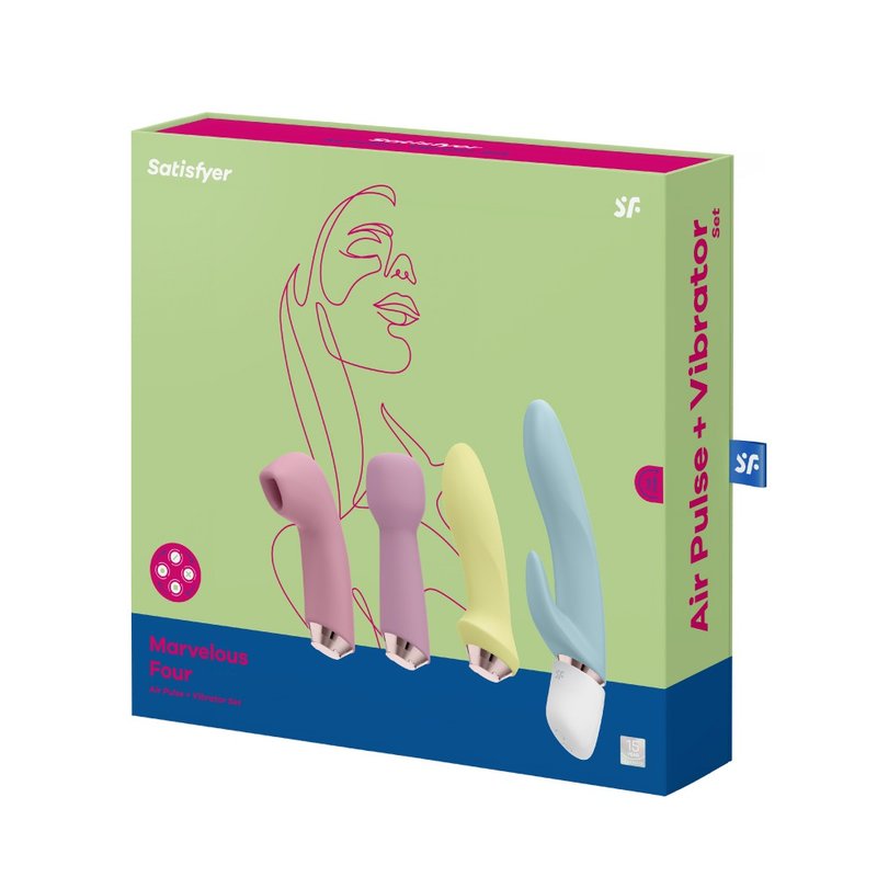 德国Satisfyer Marvelous Four 超级惊奇吸吮按摩4件套组-玫瑰金 - 情趣用品 - 硅胶 