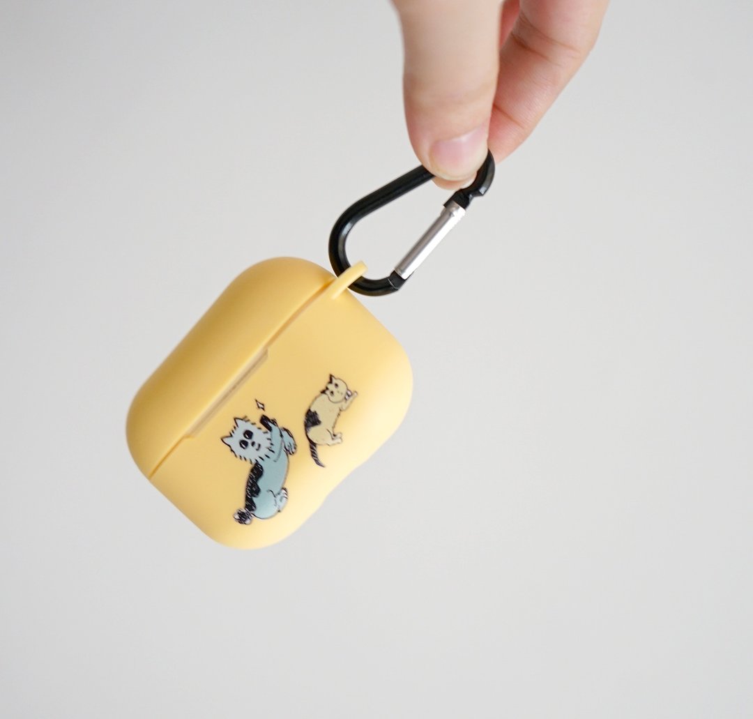 圣诞礼物阿波小狗丁丁小猫 质感印花airpods / airpods pro保护套 - 耳机收纳 - 橡胶 黄色