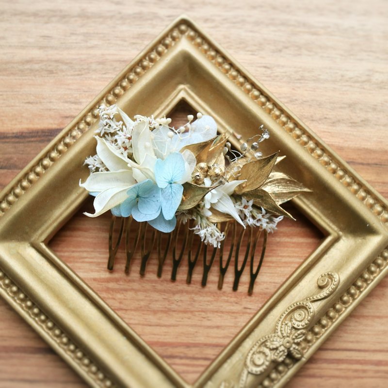 PJ小花园* |干燥花发饰(2)| 伴娘礼 - 发饰 - 植物．花 金色