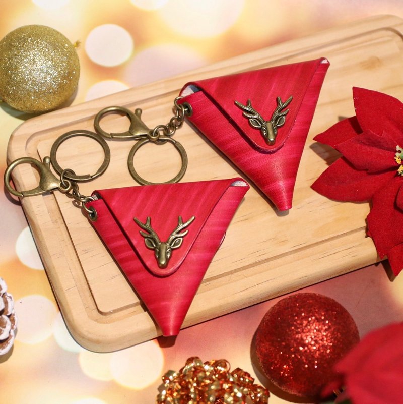 三角零钱包钥匙圈/皮革钥匙圈/皮革课程/一人成团/新手友善 - 皮件 - 真皮 