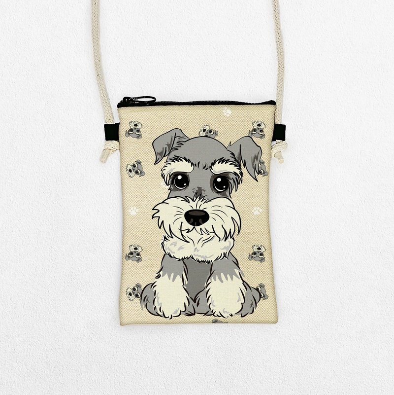 雪纳瑞 4毛色 宠物图样轻旅随身包 多图样 手机包 护照包 散 - 外出包 - 聚酯纤维 多色