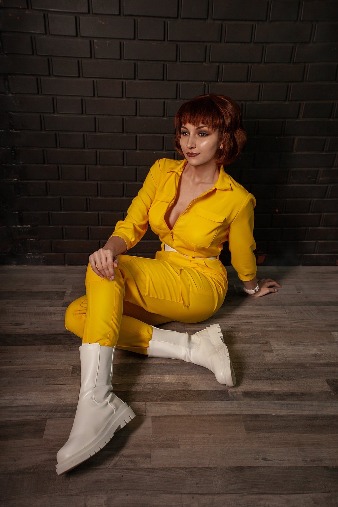 April O'Neil - Teenage Mutant Ninja Turtles cosplay costume - 背带裤/连体裤 - 棉 黄色