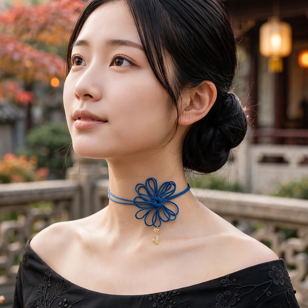 饰结 Choker - 悸动之际【轻巧无负担】和服、洋装皆适搭。 - 颈链 - 玻璃 蓝色