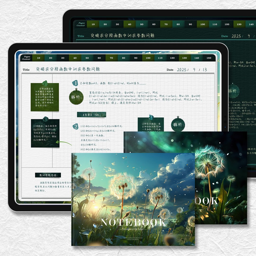 蒲公英横版 电子手帐 康奈尔数位笔记本模板notability/goodnotes - 电子手帐及素材 - 其他材质 