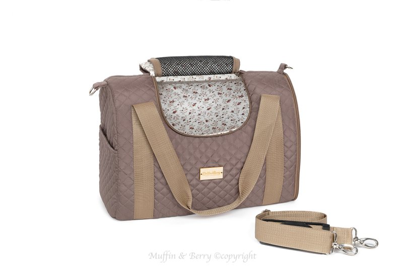 MATILDA 宠物包 防水底部 全封闭设计 - 外出包 - 棉．麻 咖啡色